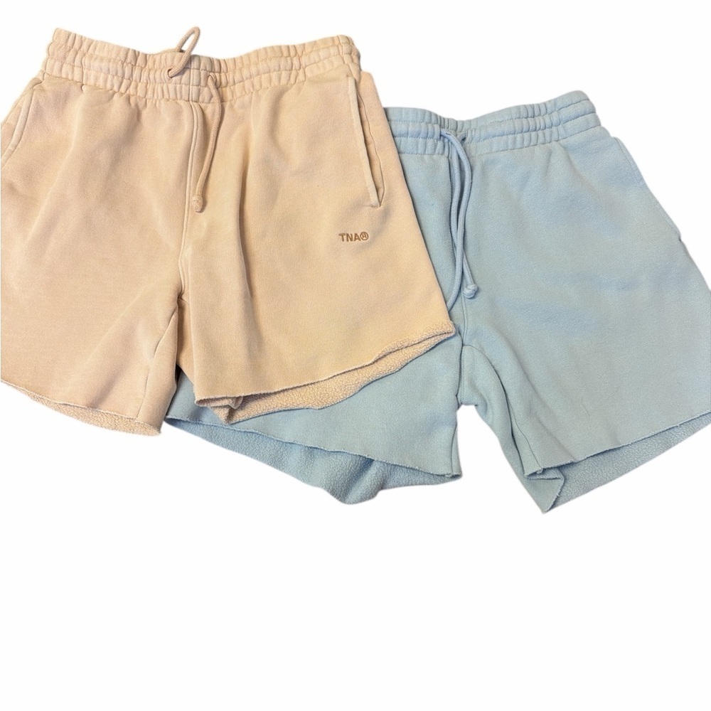 TNA Tan and Light Blue Shorts Duo